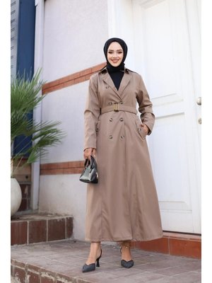 Düğmeli Kemerli Trençkot