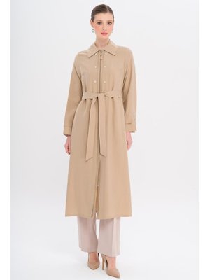 Bej Fermuar Kapamalı Dikiş Detaylı Astarsız Modal Kap Bej Fermuar Kapamalı Dikiş Detaylı Astarsız Modal Kap