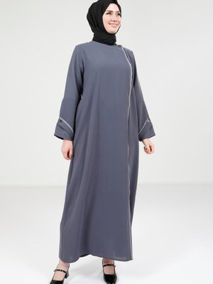 Koyu Gri Kol Yırtmaçlı Ferace Koyu Gri Kol Yırtmaçlı Ferace