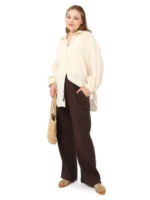 Kahverengi Büyük Beden Pantolon