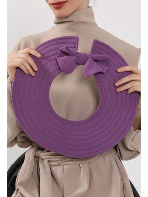 4a Açık Mor Türban Üzeri Aerobin Pratik Tak Çık Fiyonklu Şapka,sp 4a,sp