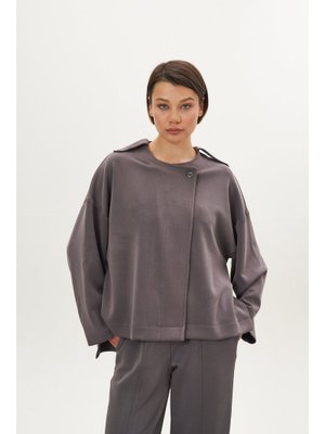 Gri Apoletli Modal Ceket