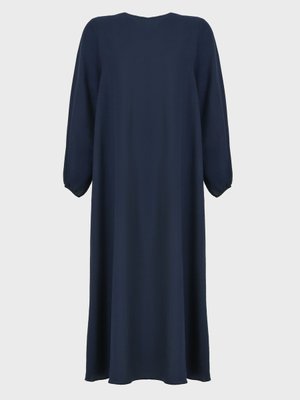 Lacivert Büyük Beden Kolları Lastikli Basic Aerobin Elbise Lacivert Büyük Beden Kolları Lastikli Basic Aerobin Elbise