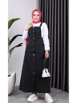 Kar Yıkamalı Denim Salopet