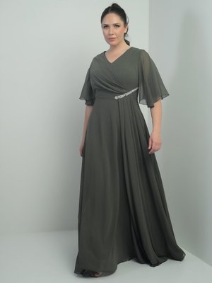 Haki Büyük Beden Abiye Elbise
