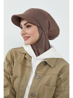 5p Çikolata Türban Üzeri Siperlik Şapka,sp 5p Çikolata Türban Üzeri Siperlik Şapka,sp