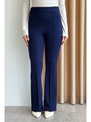 Yüksek Bel İspanyol Paça Lacivert Palazzo Pantolon Yüksek Bel İspanyol Paça Lacivert Palazzo Pantolon