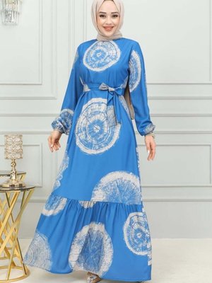 İndigo Aerobin Desenli Elbise İndigo Aerobin Desenli Elbise