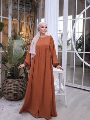 Kiremit Ankanoor Balon Kollu Oversize Ferace