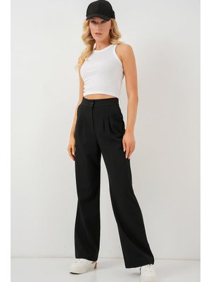 D. Siyah Yüksek Bel Palazzo Pantolon D. Siyah Yüksek Bel Palazzo Pantolon