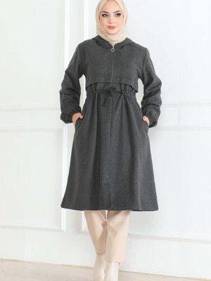 Gri Spor Kaşe Kaban