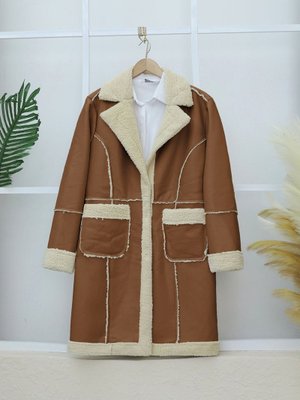 Taba İçi Peluşlu Çıtçıtlı Cepli Deri Mont