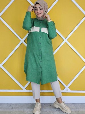 Benetton Nervür Cep Taş Detaylı Gömlek