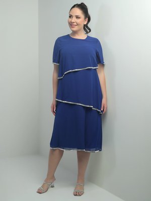 Koyu Mavi Büyük Beden Abiye Elbise