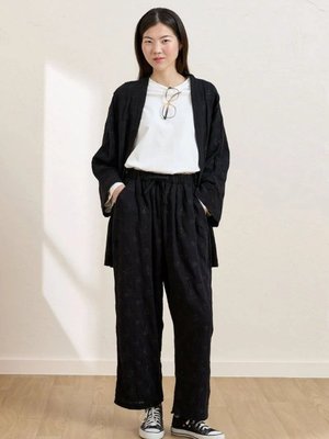 Siyah Fistolu Müslin Boru Paça Pantolon