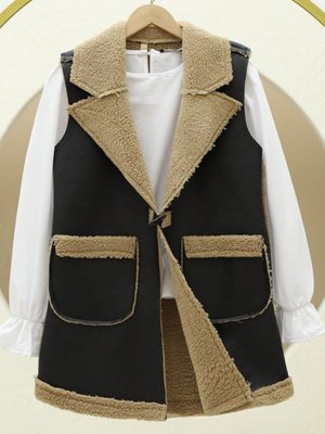 Vizon İçi Kuzu Peluş Çift Cepli Yelek Vizon İçi Kuzu Peluş Çift Cepli Yelek
