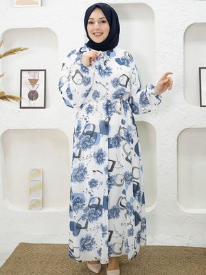 Beyaz Çiçek Desenli Elbise Beyaz Çiçek Desenli Elbise