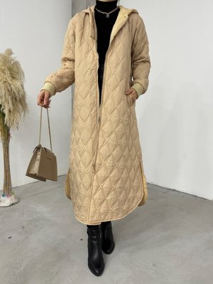 Vizon Kapüşonlu Astarlı Kapitone Kap