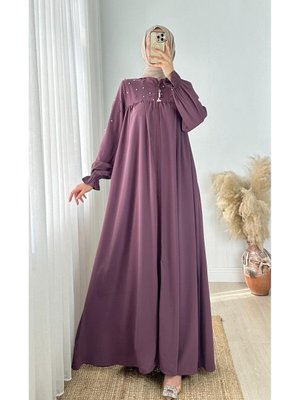 Açık Mürdüm Ankanoor Robası Çakma Taşlı Ferace