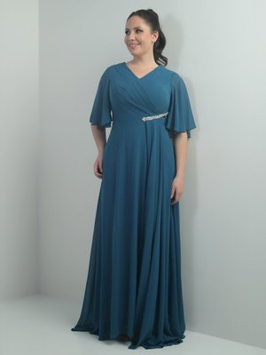 Petrol Büyük Beden Abiye Elbise