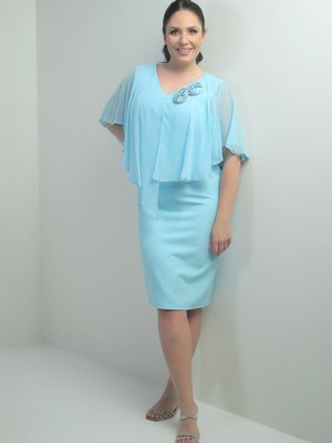 Bebe Mavisi Büyük Beden Abiye Elbise