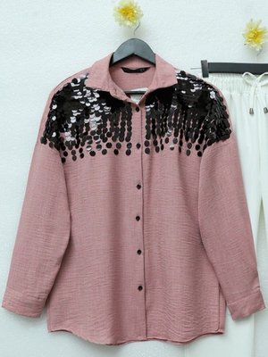 Gül Kurusu Robadan Pul Payet Tunik