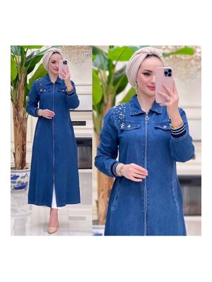 Omzu Taşlı Kot Kap Omzu Taşlı Kot Kap