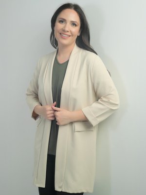 Bej Büyük Beden Ceket