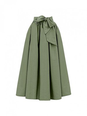 Haki Uzun Piliseli Kemerli Paraşüt Etek