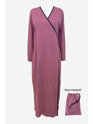 1998_pratik Yandan Bağlamalı Kruvaze Biye Kuşaklı Pamuk Kumaş Namaz Elbisesi 1998_pratik Yandan Bağlamalı Kruvaze Biye Kuşaklı Pamuk Kumaş Namaz Elbisesi