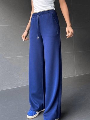 Lacivert Palazzo Pantolon