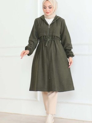 Haki Spor Kaşe Kaban Haki Spor Kaşe Kaban