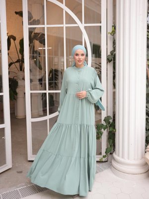 Mint Ankanoor Yarasa Kol Çingene Elbise Mint Ankanoor Yarasa Kol Çingene Elbise