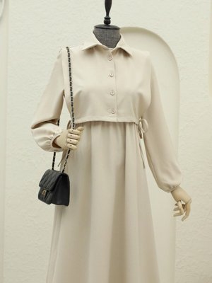 Açık Vizon Üstü Gömlek Detaylı İkili Takım Elbise Açık Vizon Üstü Gömlek Detaylı İkili Takım Elbise