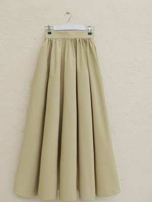 Bej Uzun Cepli Pliseli Bondit Etek Bej Uzun Cepli Pliseli Bondit Etek