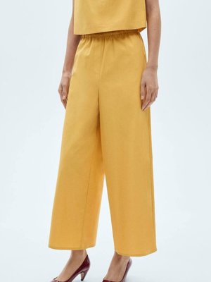 Hardal Rengi Pamuklu Culotte Pantolon