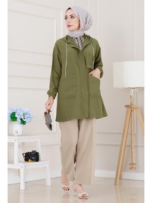 Yeşil Kapüşonlu Önü Patlı Kap Yeşil Kapüşonlu Önü Patlı Kap