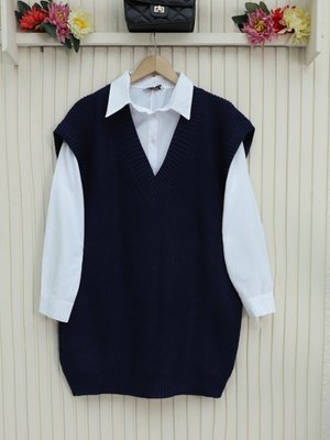 Laci V Yaka Geniz Ribanalı Prinç Örme Uzun Süveter