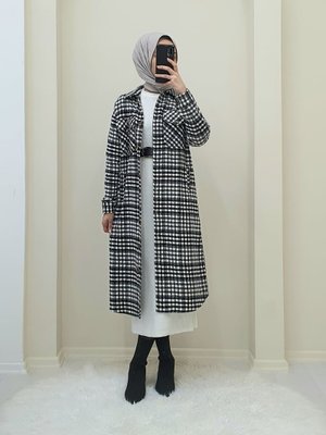 Füme Kolları Katlanabilir Cepli Uzun Gömlek Ceket