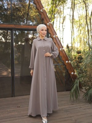 Vizon Ankanoor Tam Boy Düğmeli Ferace