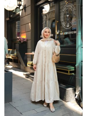 Krem Tyess Desenli Elbise Krem Tyess Desenli Elbise