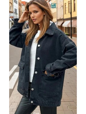 Siyah Oversize Kot Ceket Siyah Oversize Kot Ceket