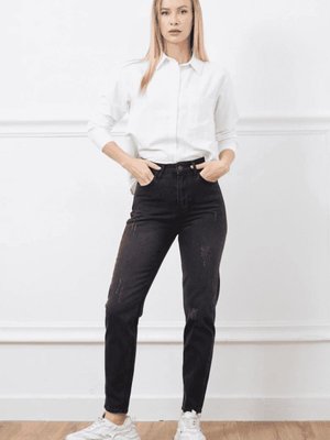 Antrasit Yüksek Bel Mont Jean Pantolon