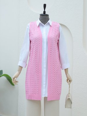 Pembe Ajurlu Yelek