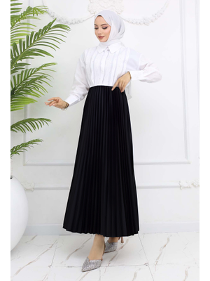 Siyah Piliseli Etek Siyah Piliseli Etek