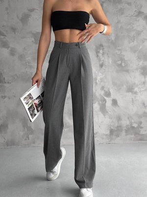 Beyazlamış Beli Düğmeli Poliviskon Palazzo Pantolon