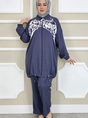 Antrasit Desen Kombinli İkili Takım