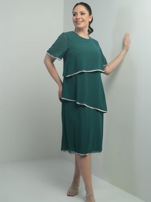 Büyük Beden Abiye Elbise Zümrüt Yesili