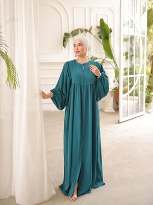 Turkuaz Ankanoor Petrol Balon Kolu Oversize Ferace