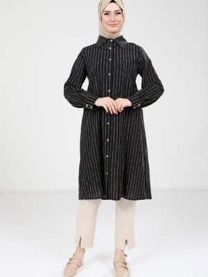 Siyah Tunik Pileli Siyah Tunik Pileli